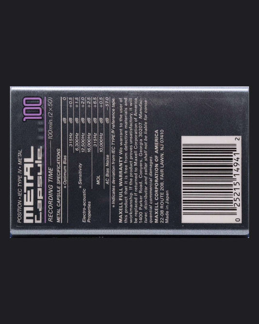 Image of Maxell Metal Capsule (1990-1991 JP) - 100 (B Stock) Minutes