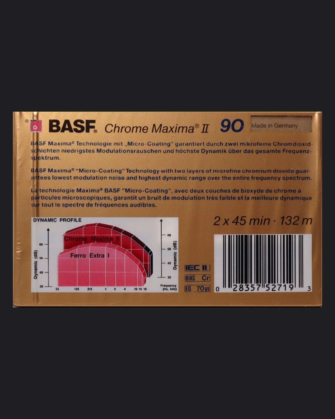 Image of BASF Chrome Maxima II (1988-1989) Cassette Tape - 60 Minutes