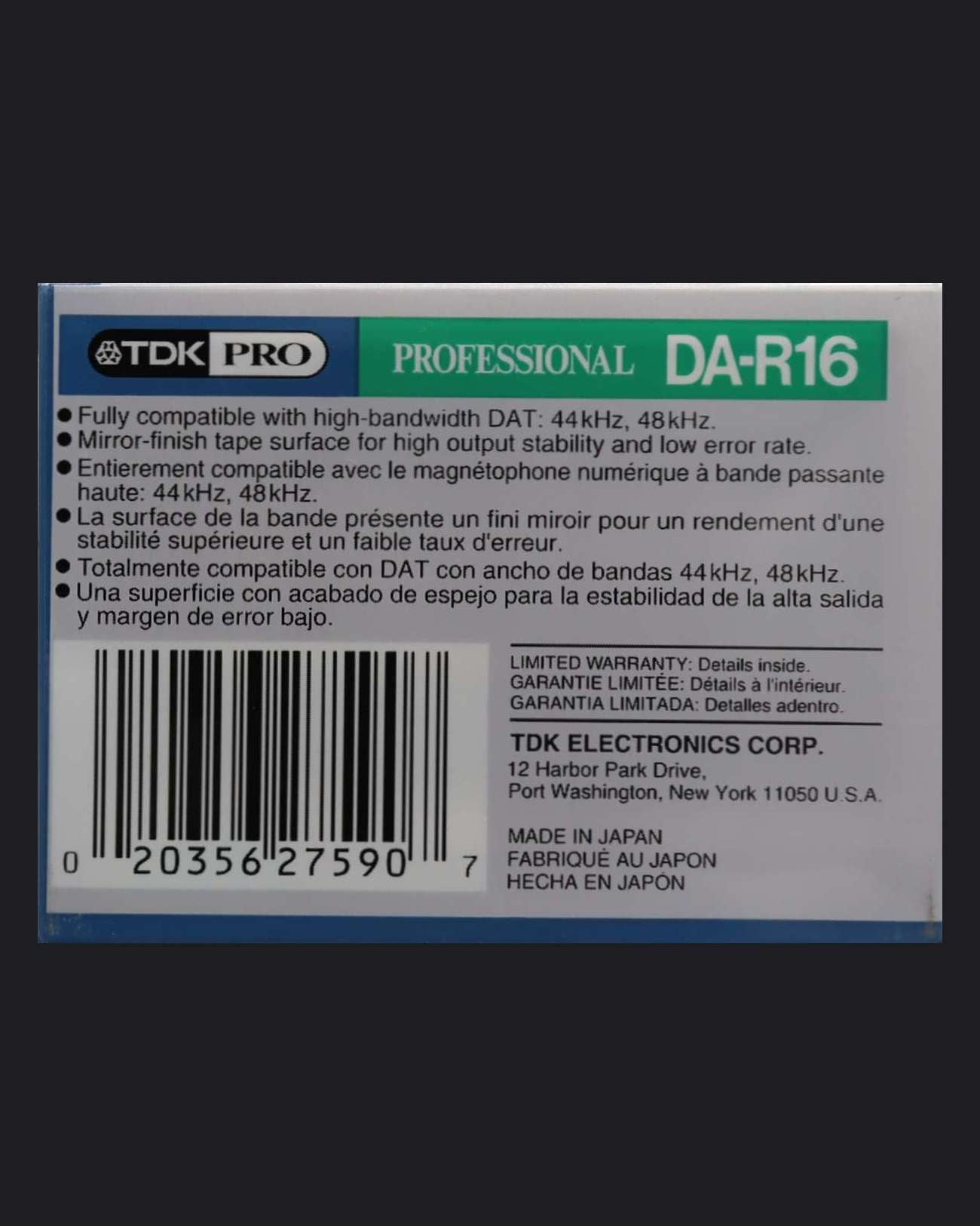 TDK PRO DAT DA-RPR-AX