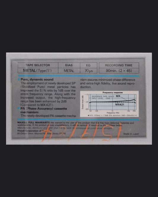 Image of Maxell MX (1982-1983 US-JP) - 60 Minutes