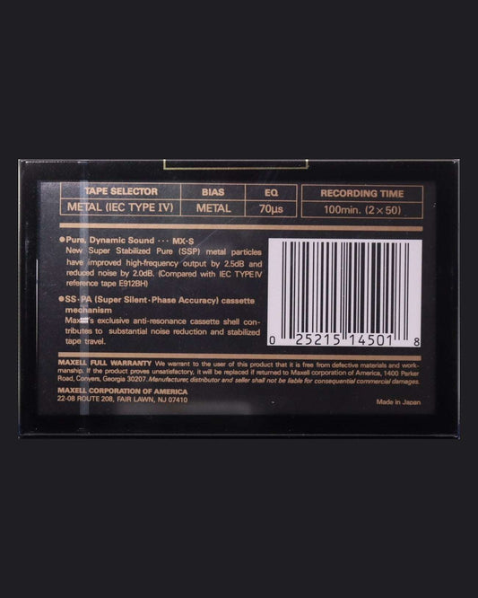 Image of Maxell MX-S (1990-1991 US) - 90 Minutes