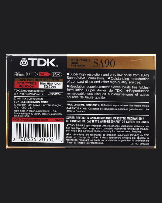 TDK SA (1990-1991 US) Ultra Ferric