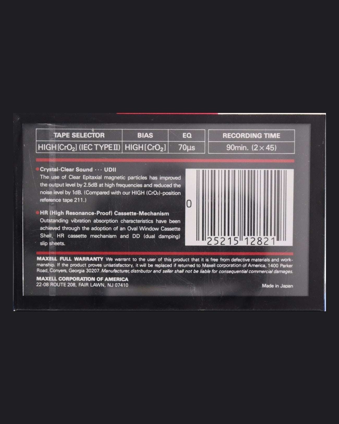 Image of Maxell UDII (1988-1989 US) - 60 Minutes