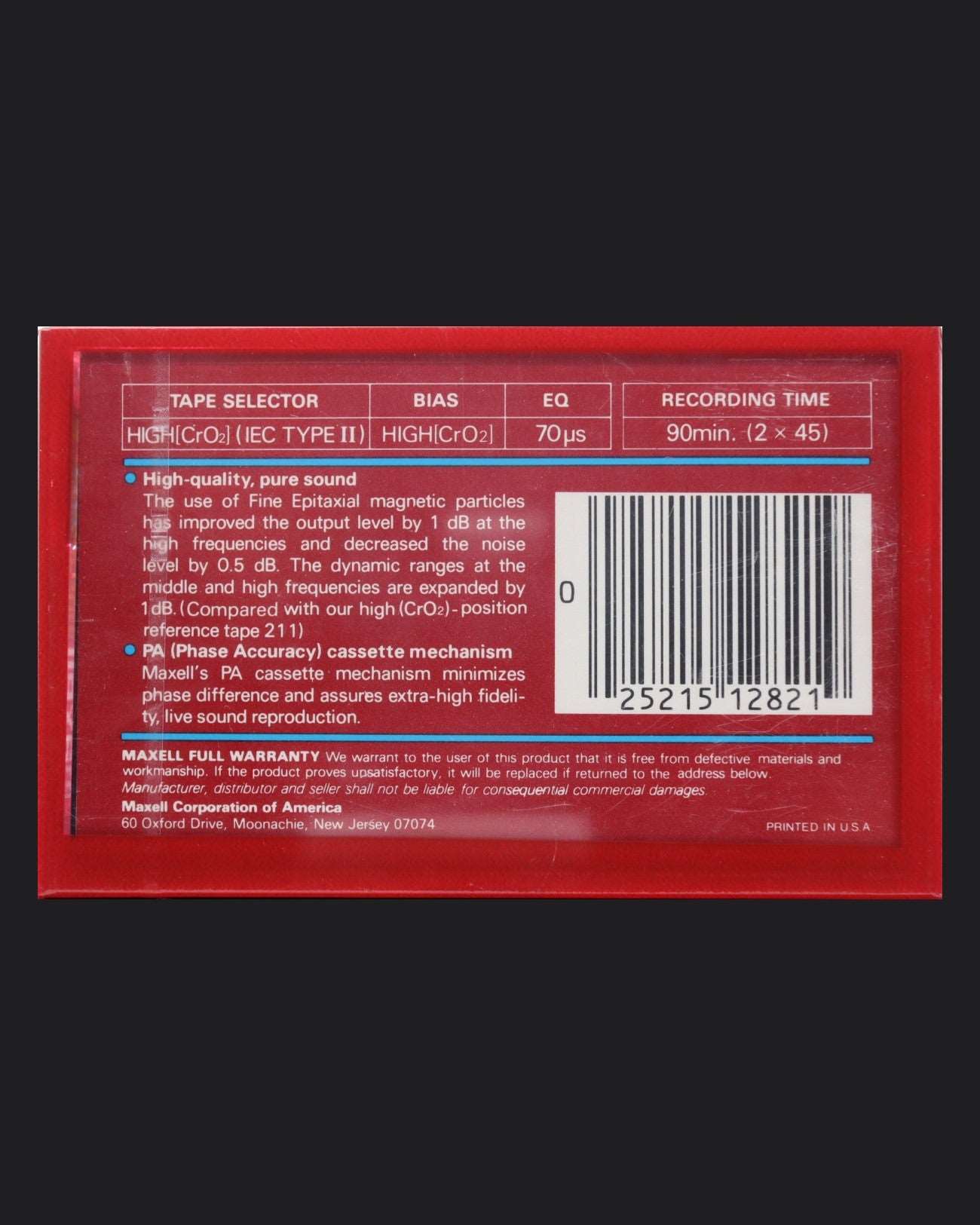 Image of Maxell UDS-II (1986-1987 US) - 60 Minutes