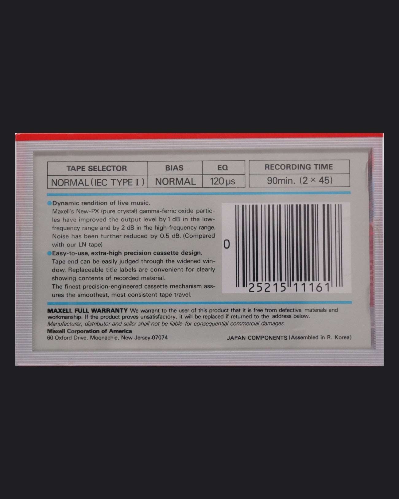 Image of Maxell UR (1985-1986 US) - 60 Minutes