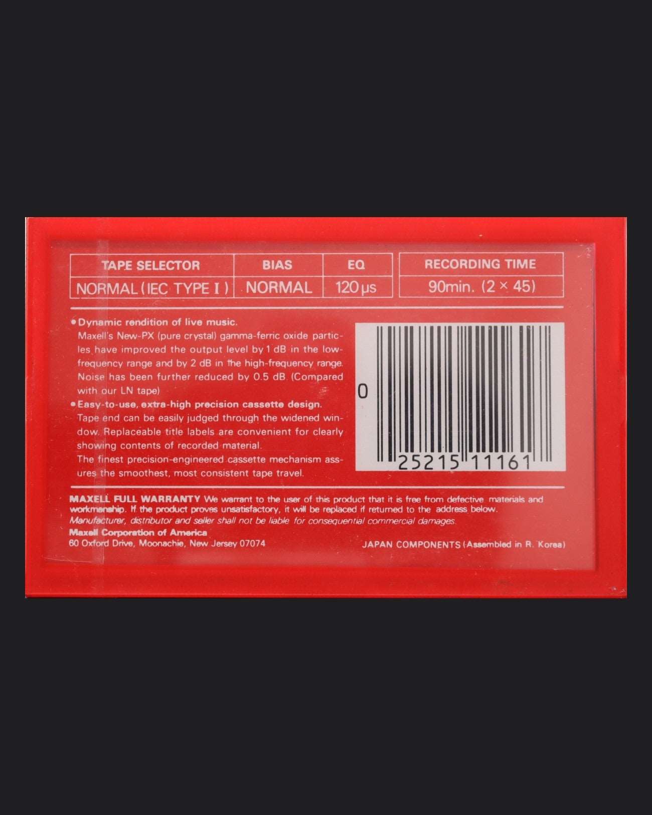 Image of Maxell UR (1986-1987 US) - 46 Minutes
