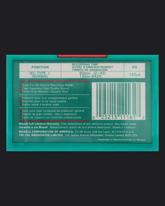 Image of Maxell UR (1992-1996 US) - 60 Minutes