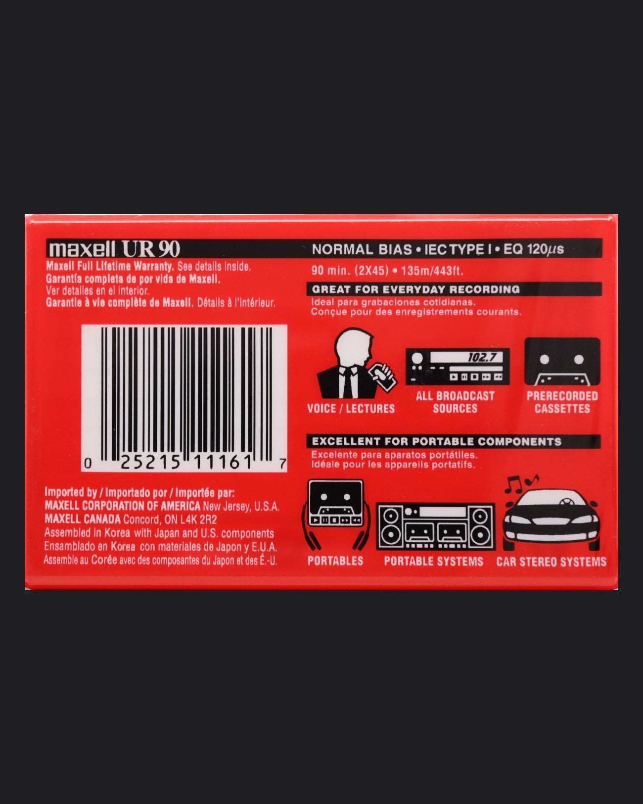 Image of Maxell UR (2002-2005 US) - 120 (5 Pack) Minutes