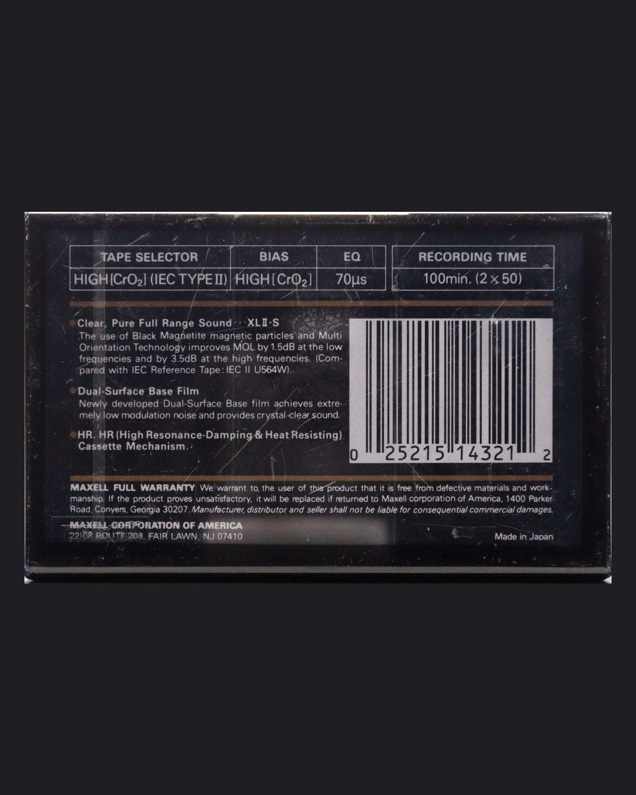 Image of Maxell XLII-S (1991-1992 US) - 90 Minutes