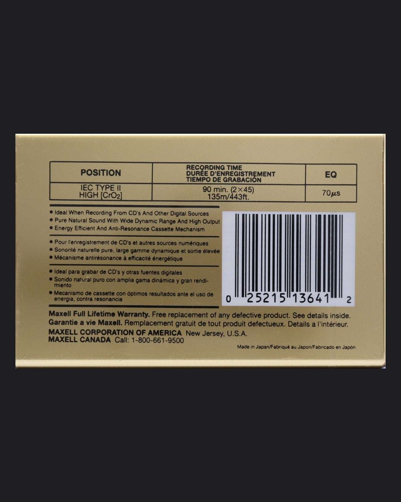 Image of Maxell XLII (1996-1997 US) - 90 Minutes