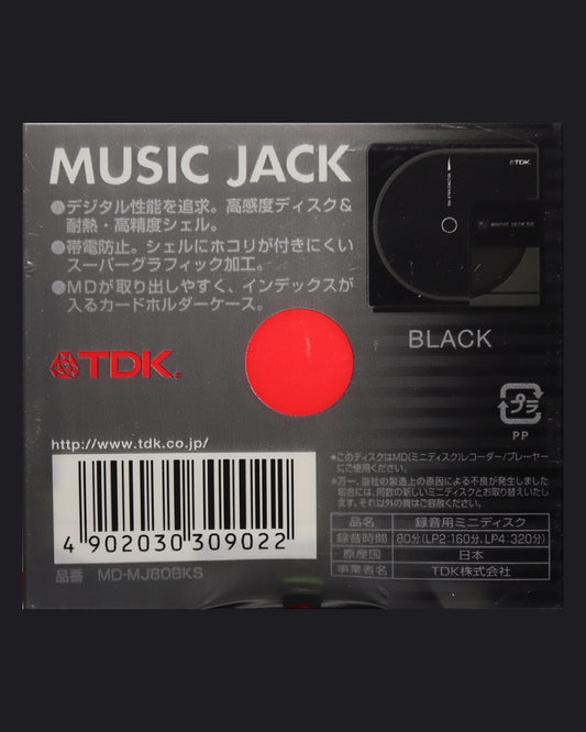 TDK Music Jack MD-MJ S 80-minute MiniDisc with original translucent case and paper insert