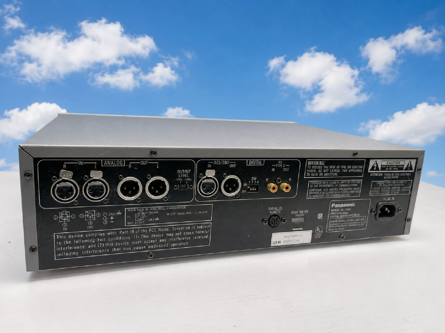 Panasonic SV-3700 Professional DAT Recorder S/N AA5FH01344 - Low Hours and Just Serviced!