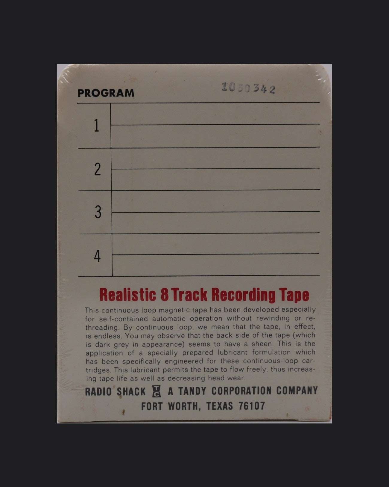 Realistic 8-Track Professional Quality Tape (US)