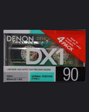 Denon DX1 Type I blank cassette tape 1988-1990 US — front view new sealed