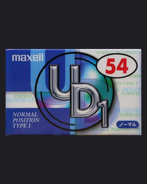 Maxell UD1 Type I blank cassette tape 2000-2001 JP 54 min — front view new sealed
