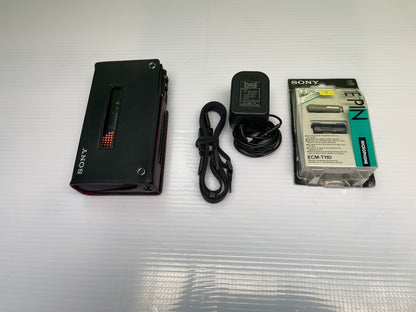 Sony WM-D6C Professional Walkman S/N 138537 Amorphous Head, Serviced, in Near Mint Condition, with Original Box, Cover, Strap, Power Adapter, and Tie-Pin Microphone
