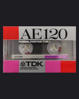 TDK AE Type I blank cassette tape 1987-1988 JP — front view new sealed