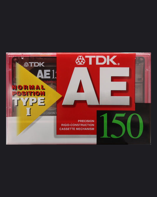 TDK AE Type I blank cassette tape 1998 JP — detail view