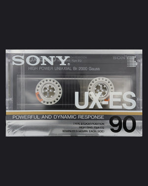 Sony UX-ES Type II blank cassette tape 1986-1987 EU-US — detail view