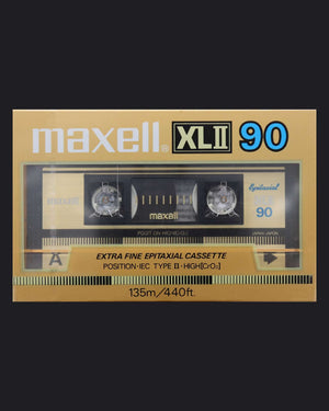 Maxell XLII Type II blank cassette tape 1985-1986 US — detail view