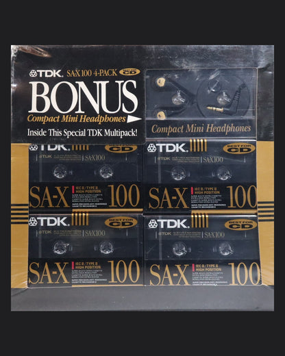 TDK SA-X (1990-1991 US) 4 Pack with Headphones