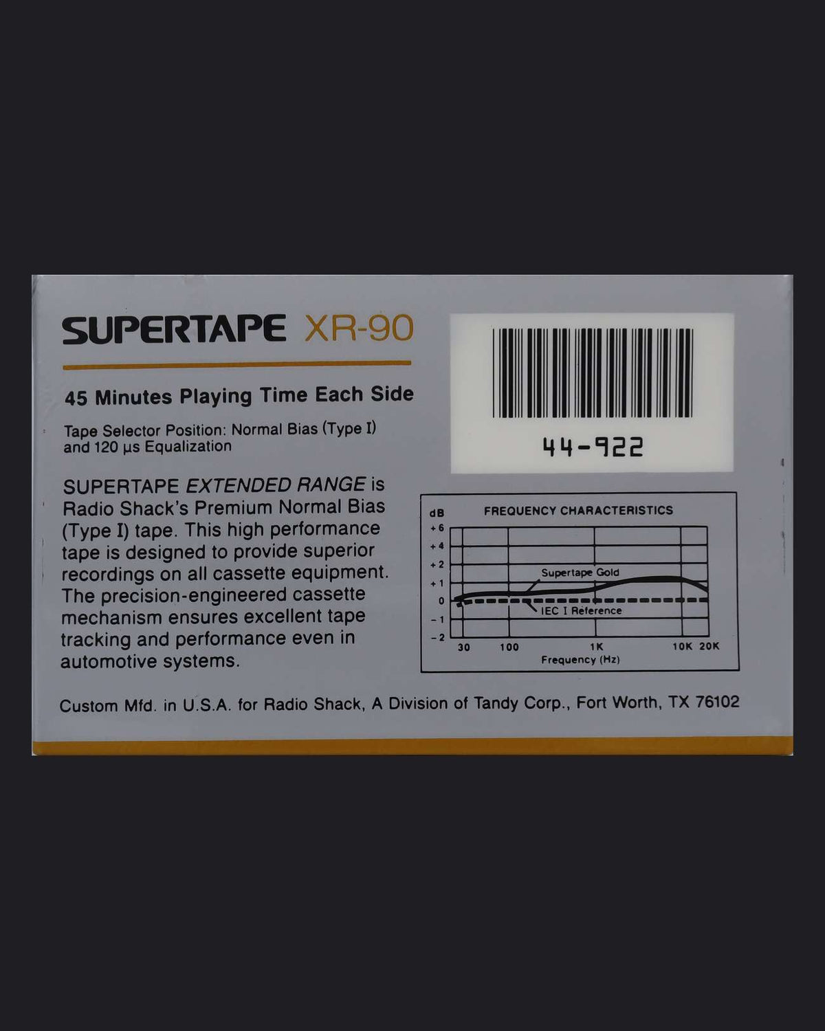 Supertape XR Type I - 1988-1994 US
