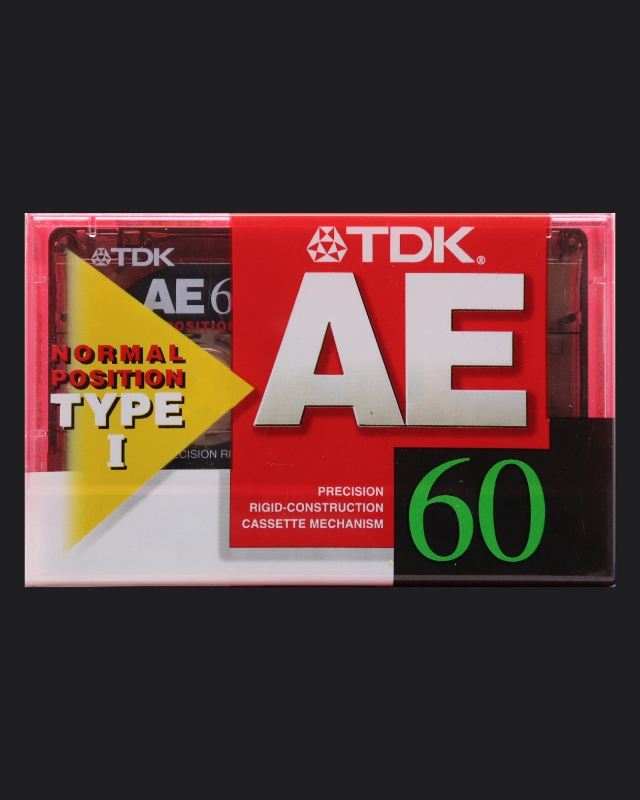 TDK AE Type I blank cassette tape 1998 JP — front view new sealed