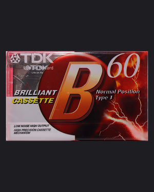 TDK B Type I blank cassette tape 1995 JP — front view new sealed