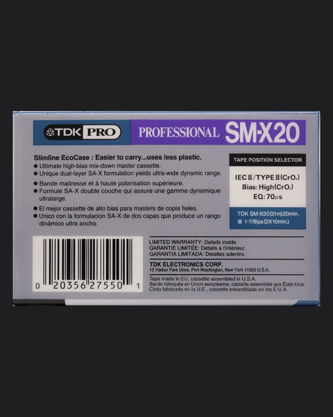TDK Professional SM-X (1997-2001 US) Ultra Ferric