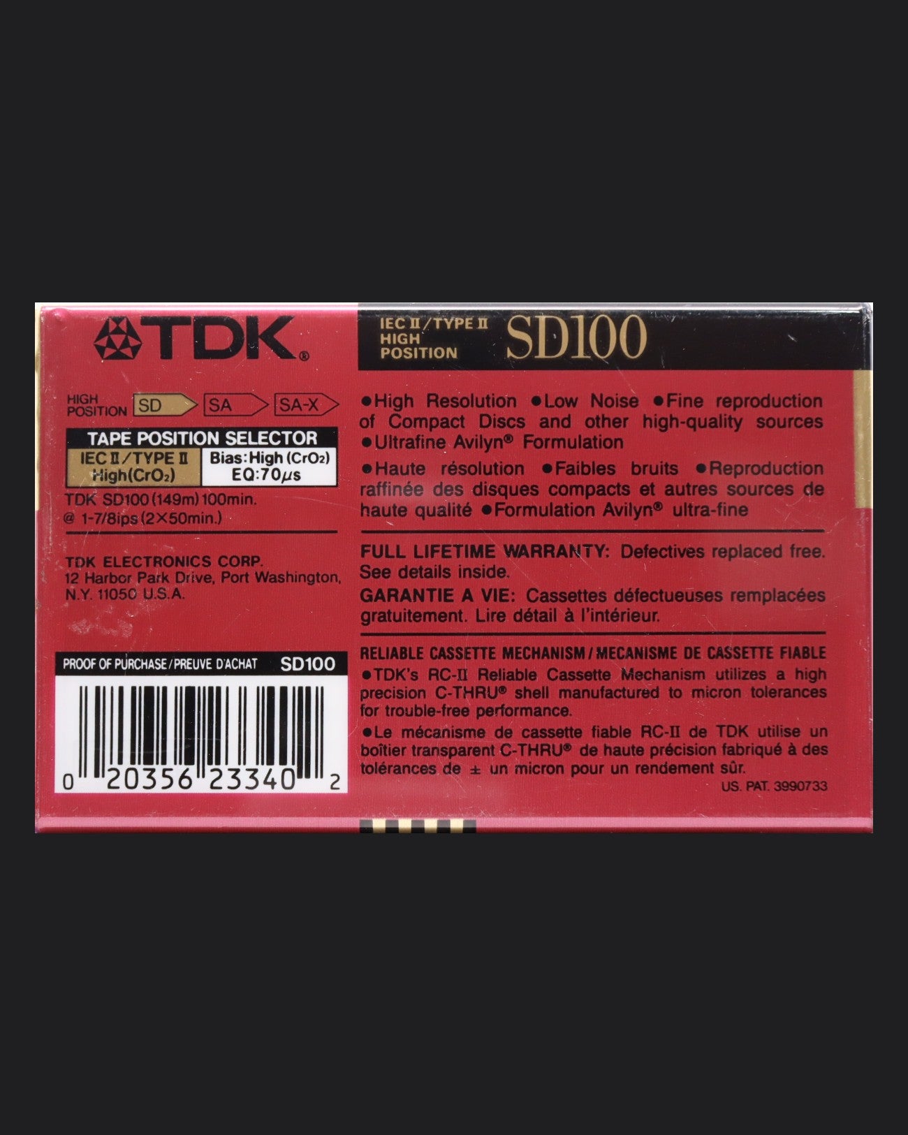 TDK SD (1990 US) Ultra Ferric