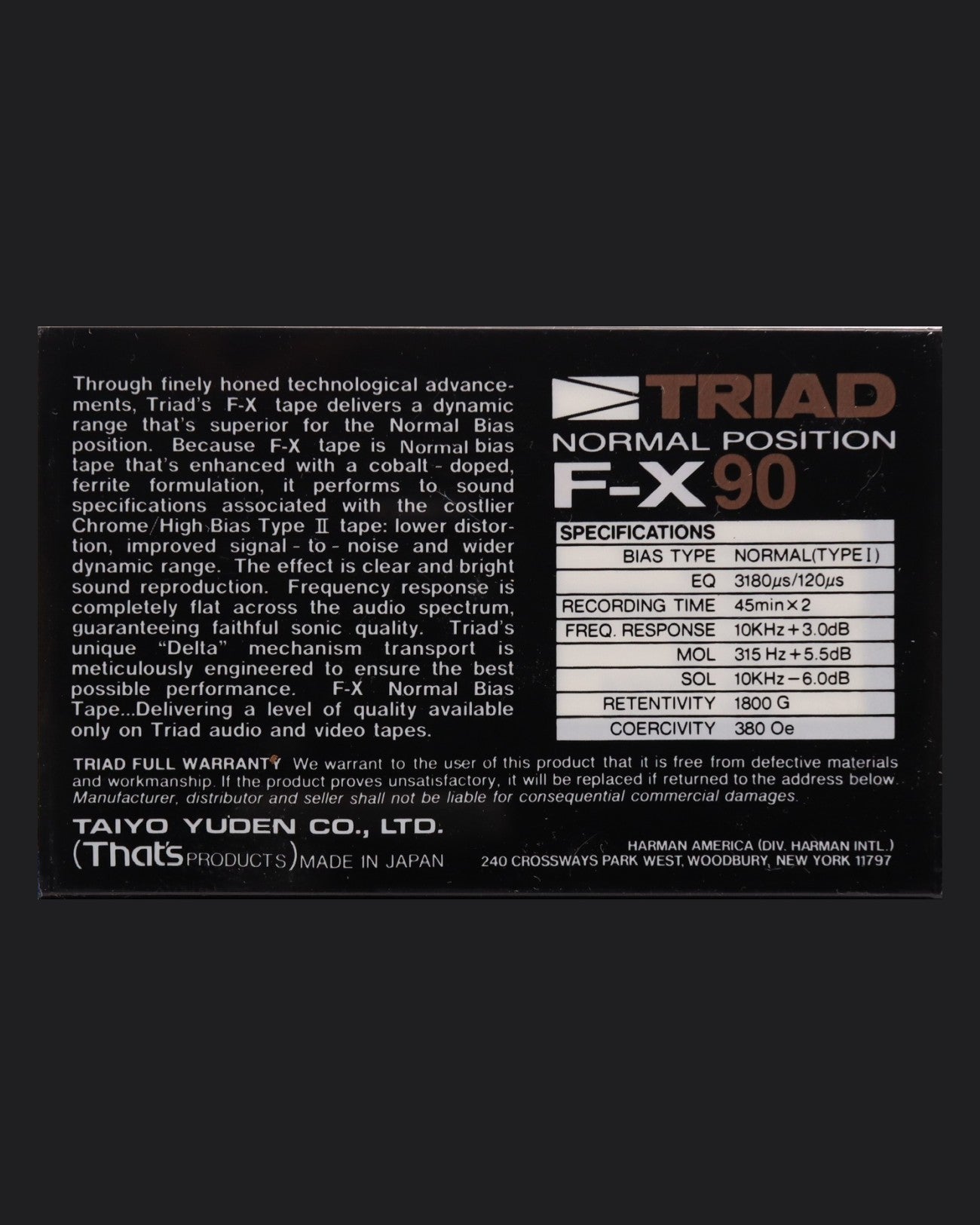 Triad F-X (1986-1987 US) Ultra Ferric