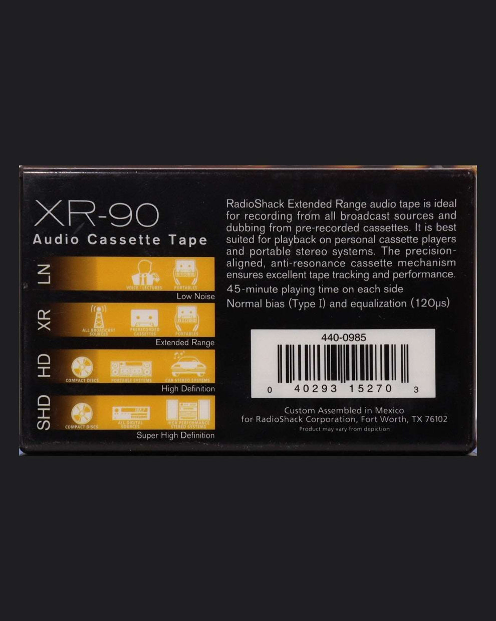Radio Shack XR - 2001-2005 US - Type I Blank Cassette Tape – Ultra Ferric