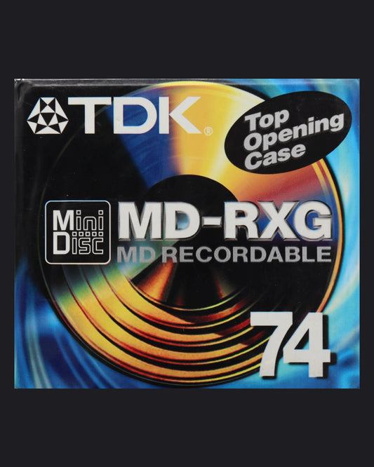 TDK MD-RXG ES 74‑minute MiniDisc front view
