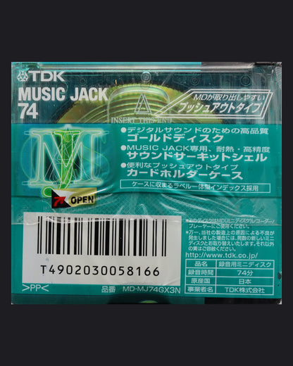 TDK Music Jack MD-MJ B 74‑minute MiniDisc 3-pack set green back
