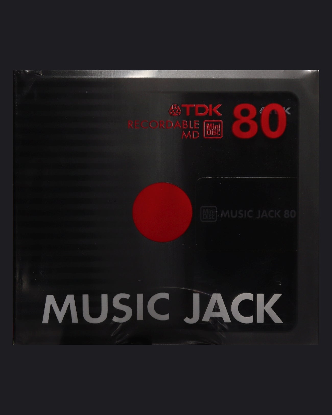 TDK Music Jack MD-MJ S 80-minute MiniDisc front view – Japanese blank recordable MD disc